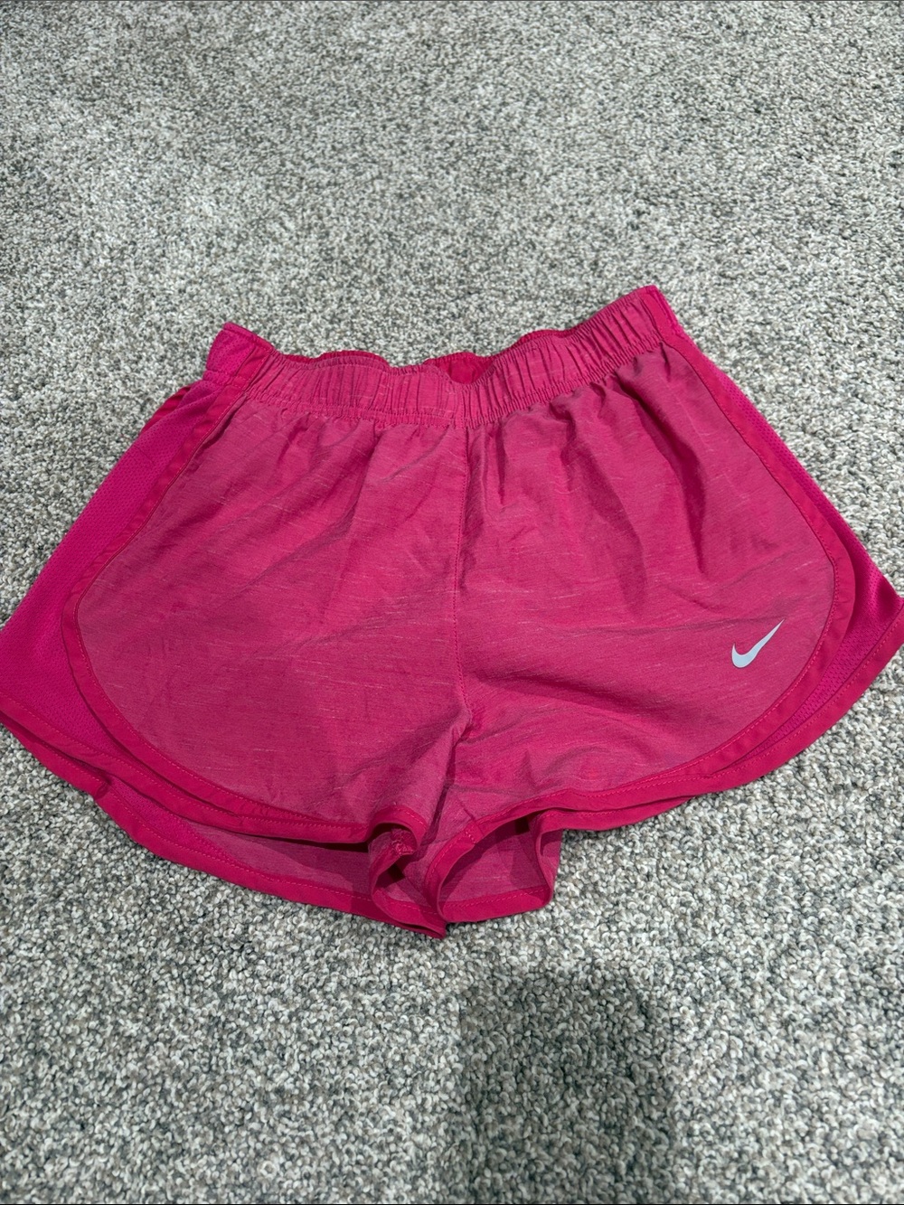 Nike Women's Fuchsia Athletic Shorts with Reflective Swoosh